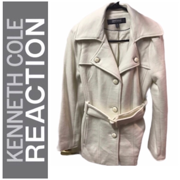 Kenneth Cole Reaction Jackets & Blazers - Kenneth Cole Reaction Cream Pea Coat